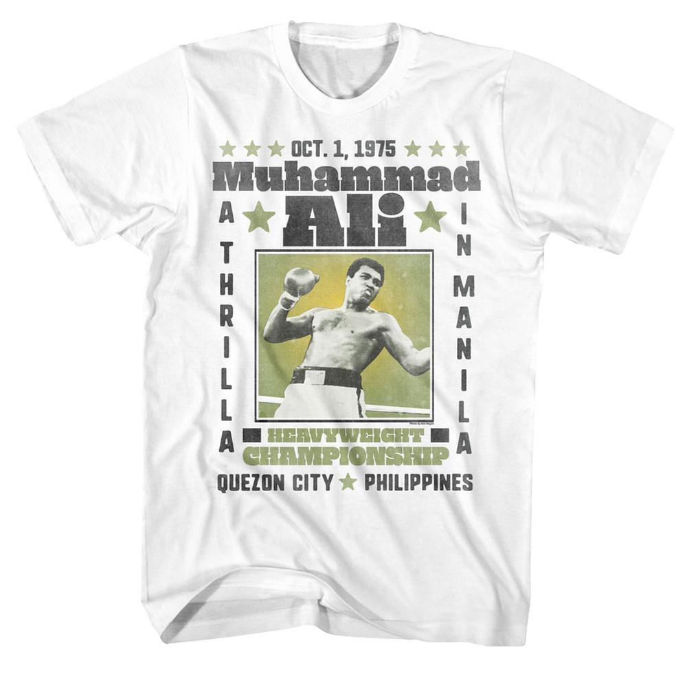 Muhammad Ali A Thrilla White Adult T Shirt